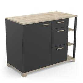 MEUBLE BAS 1PO/3T L120 'ATELIER'