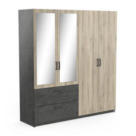 SCHRANK 4-TUERIG /2 SPIEGEL